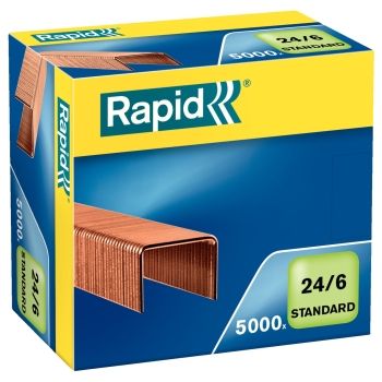 Agrafes 24/6 Standard Cuivré x5000 RAPID base - 24860000