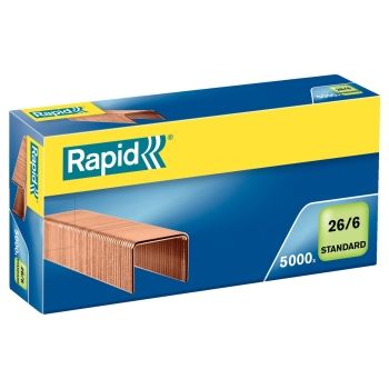 Agrafes 26/6mm Standard Cuivrée x5000 RAPID base - 24862100