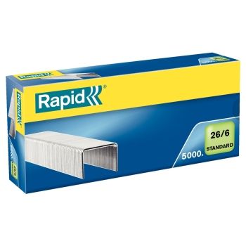 Agrafes 26/6mm Standard x5000 RAPID base - 24861800