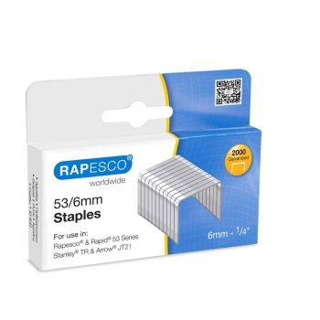 Agrafes 53/6 Galvanisé x2000 RAPESCO base - 0751