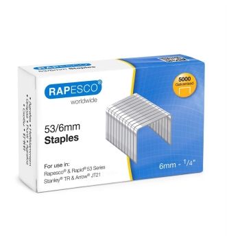 Agrafes 53/6 Galvanisé x5000 RAPESCO base - 0749