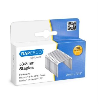 Agrafes 53/8 Galvanisé x2000 RAPESCO base - 0752