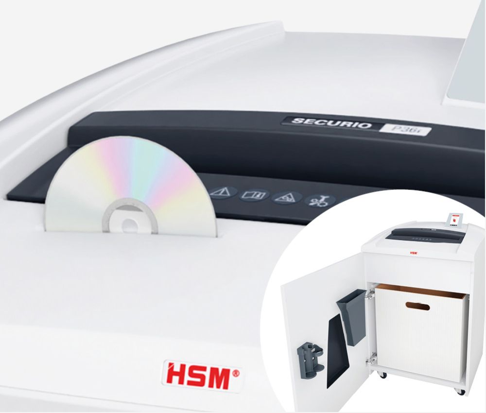 Le destructeur coupe croisée P5 P36i Securio 1,9 x 15 mm huileur automatique + bloc de coupe séparé CD 4 x 7 mm HSM avec bloc de coupe séparé CD HSM : O4 (4 x 7 mm)
