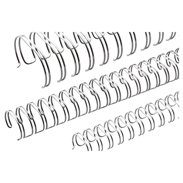 100 peignes anneaux métalliques A4 23 boucles 6,9 mm (1/4'') Pas 2:1 argent brillant