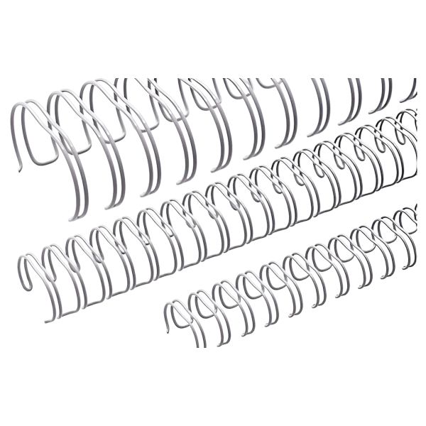 100 peignes anneaux métalliques A4 23 boucles 6,9 mm (1/4'') Pas 2:1 argent mat