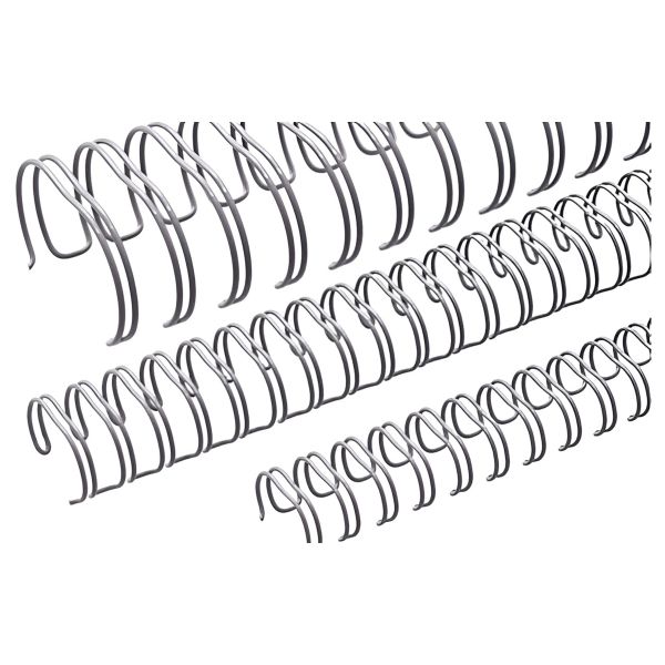 100 peignes anneaux métalliques A4 23 boucles 6,9 mm (1/4'') Pas 2:1 gris