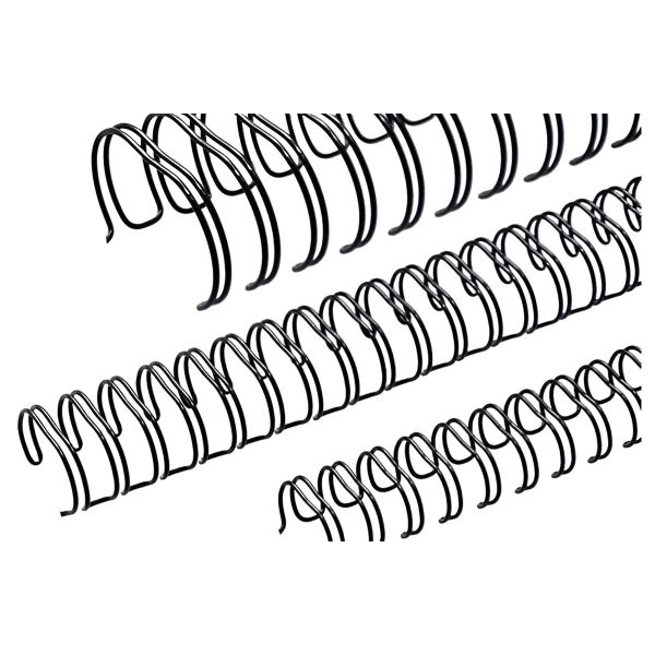 100 peignes anneaux métalliques A4 23 boucles 8 mm (5/16'') Pas 2:1 noirs
