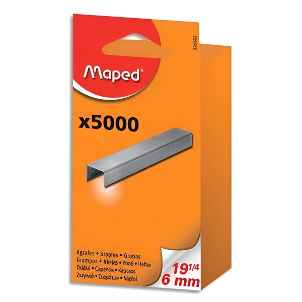 Agrafes 19 1/4 6 mm Galvanisé x5000