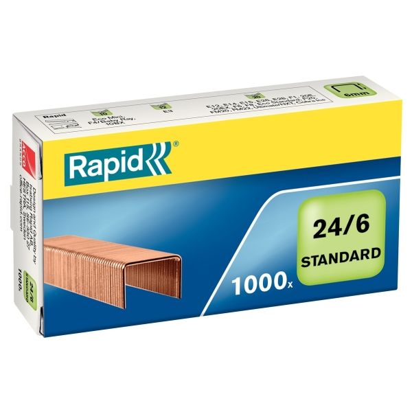 Agrafes 24/6 Standard Cuivré x1000