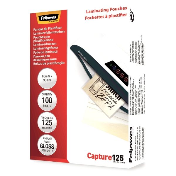 100 pochettes de plastification 60 x 90 mm 125 microns brillantes