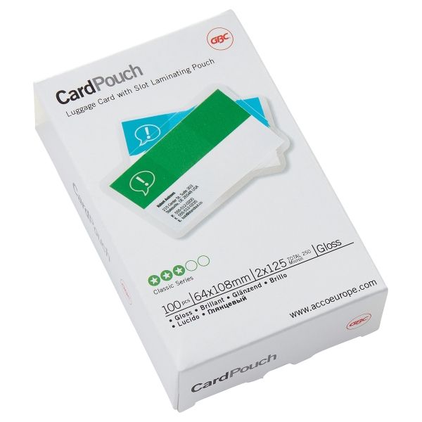 100 pochettes de plastification 64 x 108 mm 125 microns brillantes