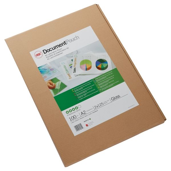 100 pochettes de plastification A2 125 microns brillantes