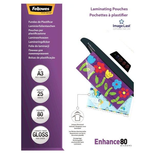 25 pochettes de plastification ImageLast A3 80 microns brillantes