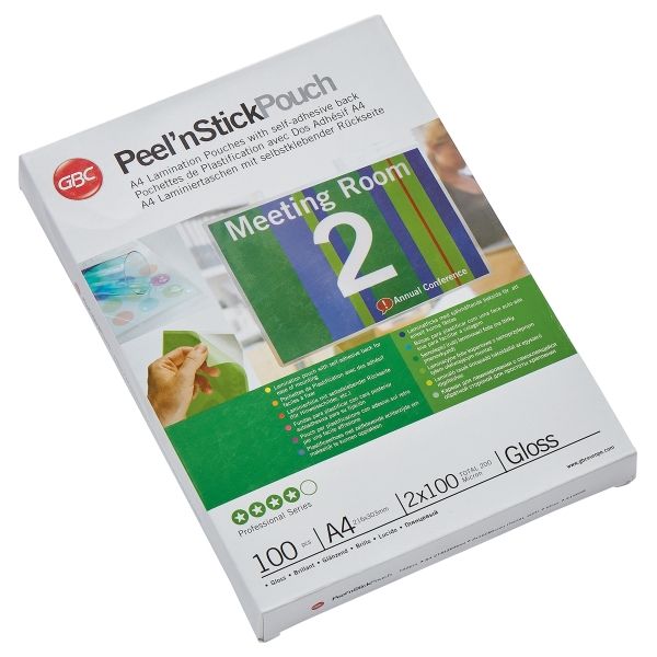 100 pochettes de plastification Peel'nStick  A4 100 microns brillantes