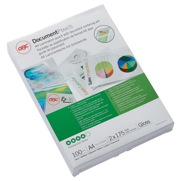 100 pochettes de plastification A4 175 microns brillantes