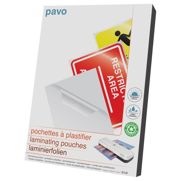 100 pochettes de plastification A4 175 microns brillantes