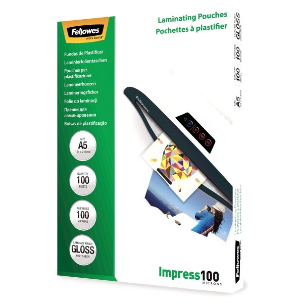 100 pochettes de plastification A5 100 microns brillantes