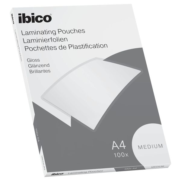 100 pochettes de plastification IBICO BASICS Medium A3 100 microns brillantes