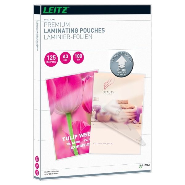 100 pochettes de plastification iLAM A3 125 microns brillantes