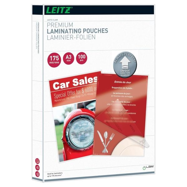 100 pochettes de plastification iLAM premium A3 175 microns brillantes