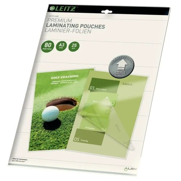 25 pochettes de plastification iLAM A3 80 microns brillantes