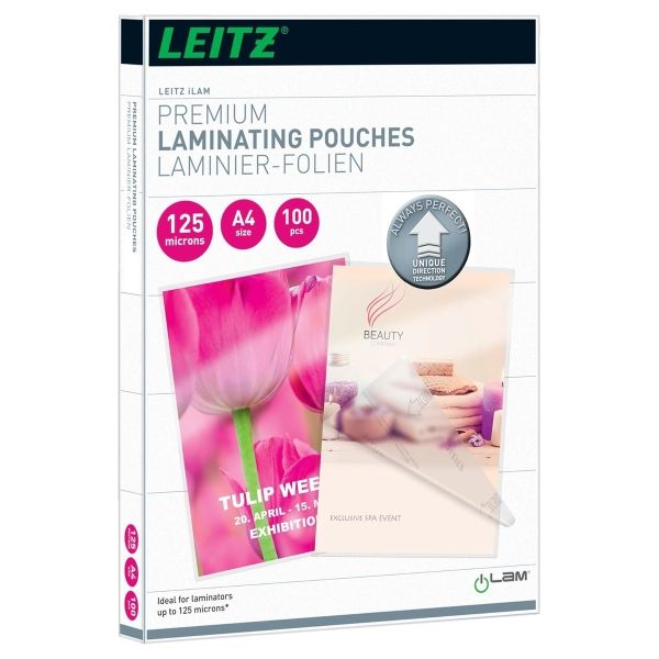 100 pochettes de plastification iLAM A4 125 microns brillantes