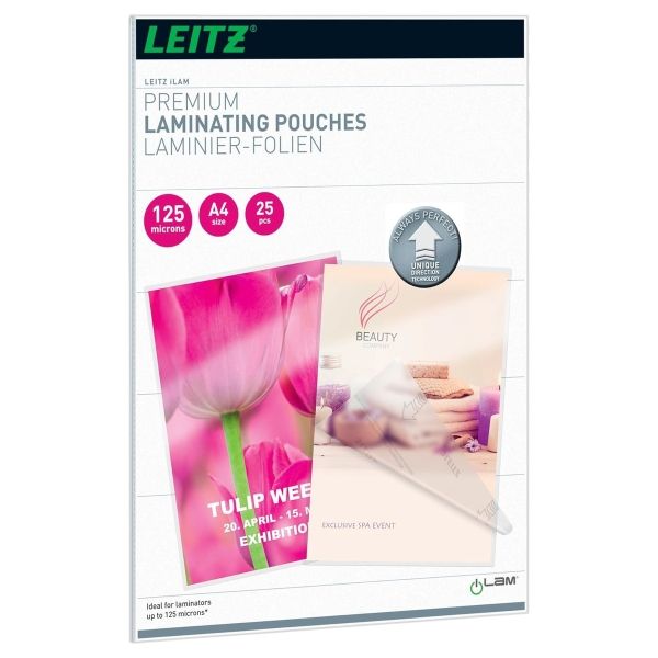 25 pochettes de plastification iLAM A4 125 microns brillantes