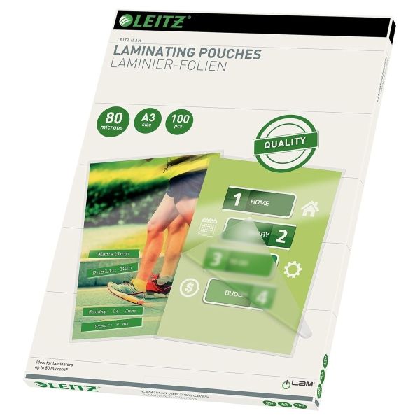 100 pochettes de plastification iLAM premium A3 80 microns brillantes