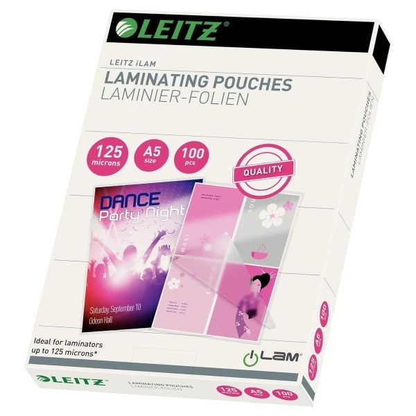 100 pochettes de plastification iLAM premium A5 125 microns brillantes