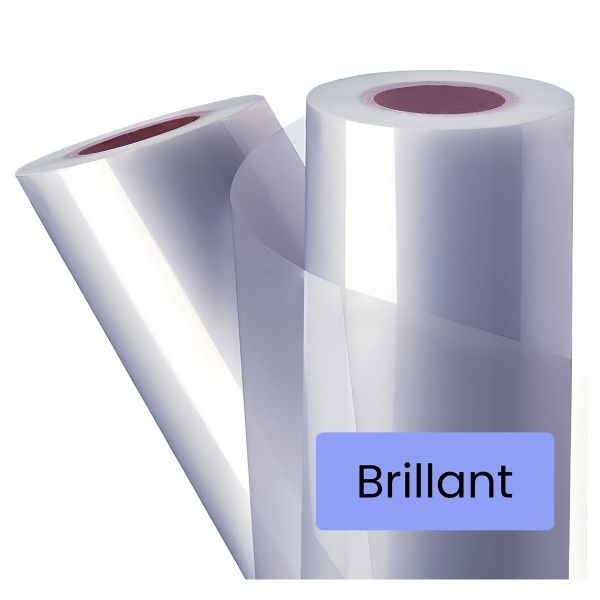 2 rouleaux de plastification à chaud 320 mm x 150 m - 42 microns - Ø 25 mm - Brillant