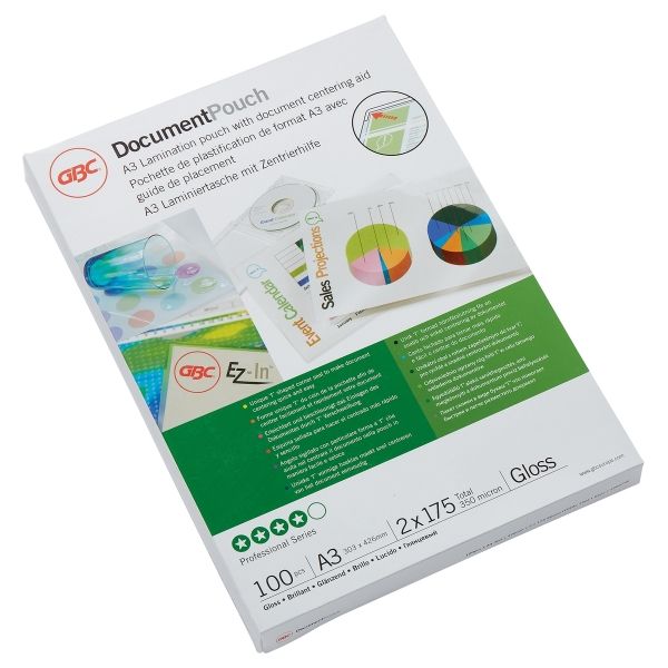 100 pochettes de plastification A3 175 microns brillantes