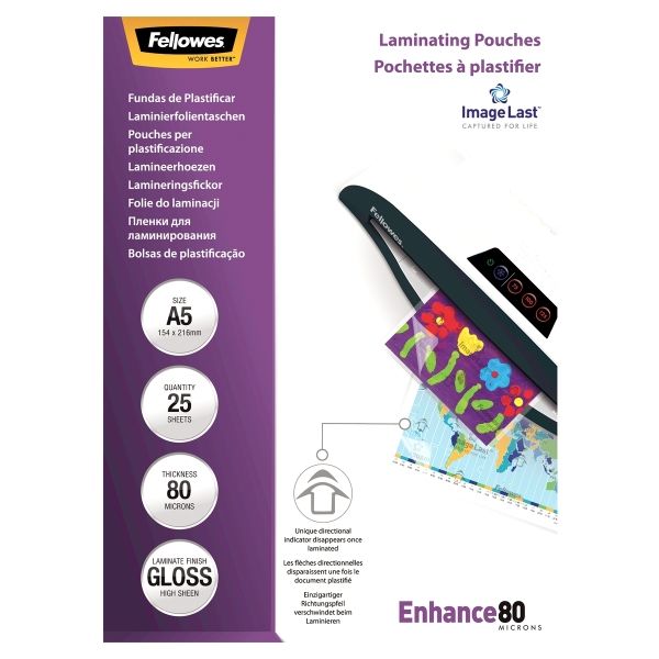 25 pochettes de plastification ImageLast A5 80 microns brillantes