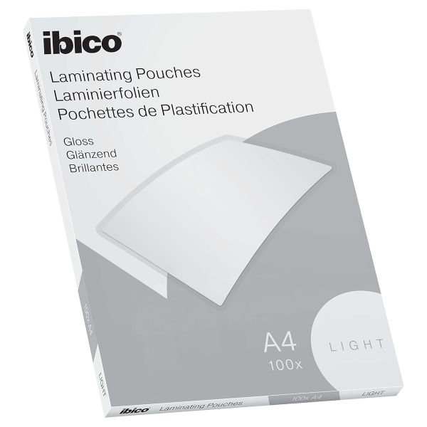 100 pochettes de plastification IBICO BASICS Light A4 80 microns brillantes