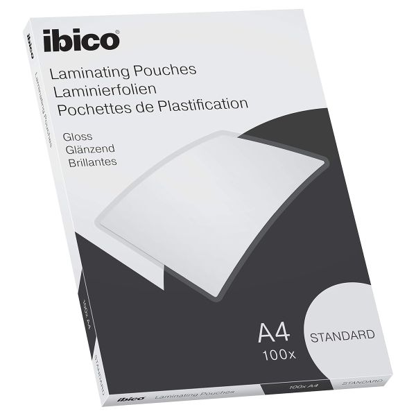 100 pochettes de plastification IBICO BASICS Standard A4 125 microns brillantes