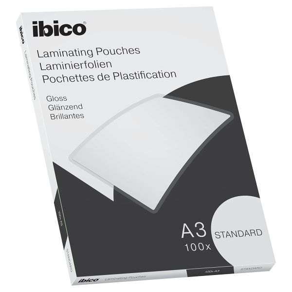 100 pochettes de plastification IBICO BASICS Standard A4 125 microns brillantes