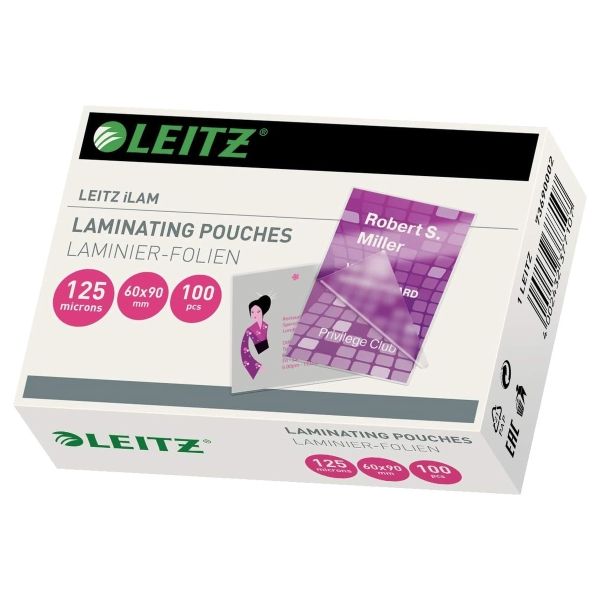 100 pochettes de plastification iLAM 60 x 90 mm 125 microns brillantes