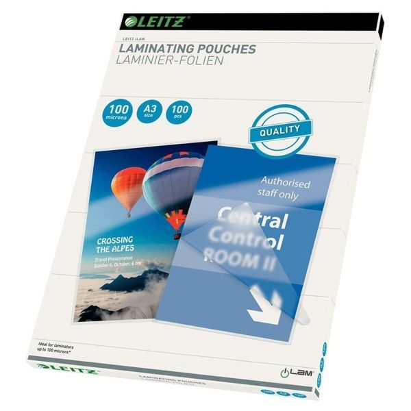 100 pochettes de plastification iLAM A3 100 microns brillantes