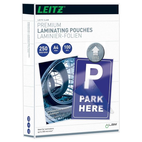 100 pochettes de plastification iLAM premium A4 250 microns brillantes