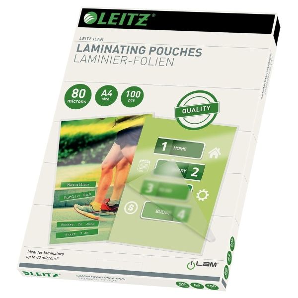 100 pochettes de plastification iLAM premium A4 80 microns brillantes