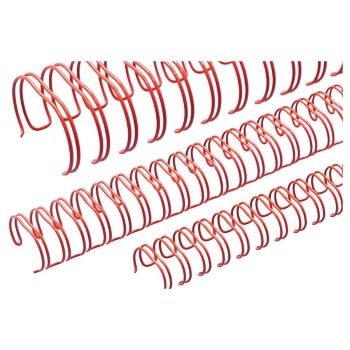 100 peignes anneaux métalliques A4 23 boucles 6,9 mm (1/4'') Pas 2:1 rouges