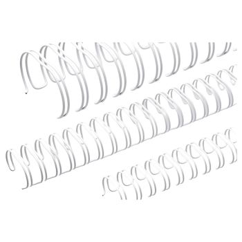 100 peignes anneaux métalliques A5 24 boucles 5,5 mm (3/16'') Pas 3:1 blancs