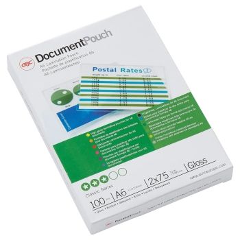 100 pochettes de plastification A6 75 microns brillantes