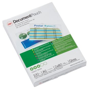 100 pochettes de plastification A6 80 microns brillantes