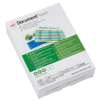 100 pochettes de plastification A7 125 microns brillantes