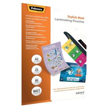 25 pochettes de plastification Admire A3 80 microns mates