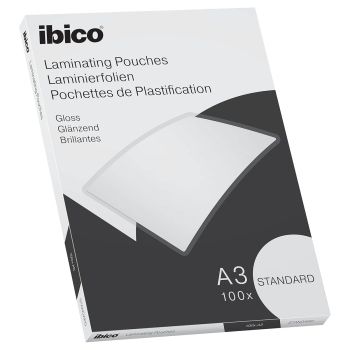 100 pochettes de plastification IBICO BASICS Standard A4 125 microns brillantes