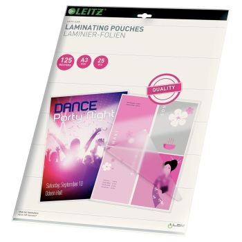 25 pochettes de plastification iLAM premium A3 125 microns brillantes