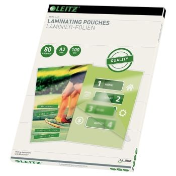 100 pochettes de plastification iLAM premium A3 80 microns brillantes