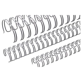 100 peignes anneaux métalliques A4 23 boucles 6,9 mm (1/4'') Pas 2:1 gris RENZ base - 320690723