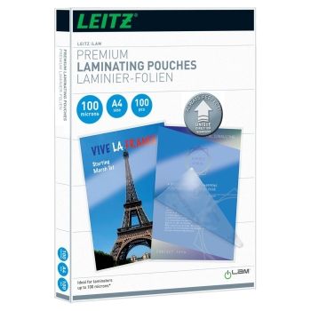 100 pochettes de plastification A4 100 microns brillantes base - iLAM LEITZ base - 74800000